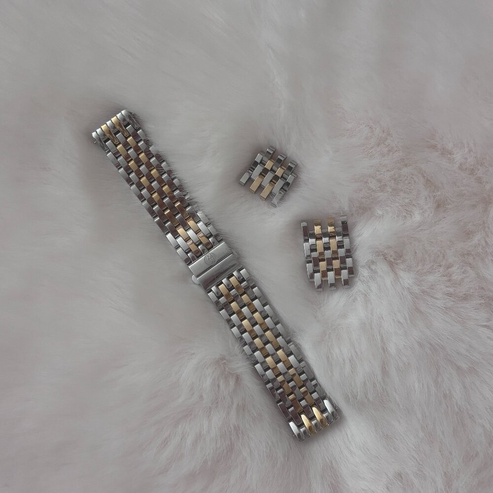 Michele Two-Tone Silver and Gold Watch Band